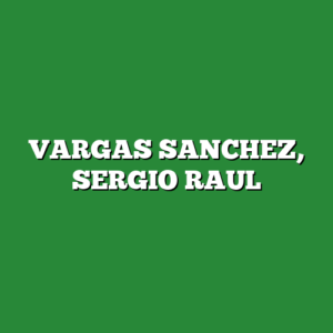 VARGAS SANCHEZ, SERGIO RAUL