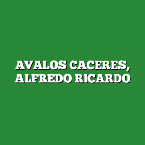 AVALOS CACERES, ALFREDO RICARDO