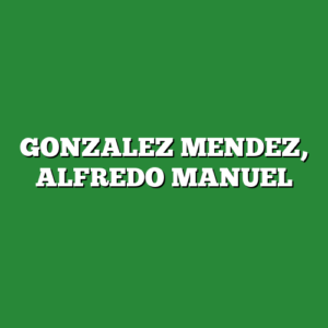 GONZALEZ MENDEZ, ALFREDO MANUEL