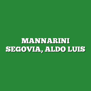 MANNARINI SEGOVIA, ALDO LUIS