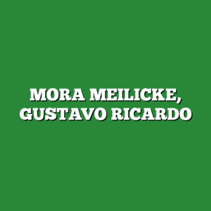 MORA MEILICKE, GUSTAVO RICARDO