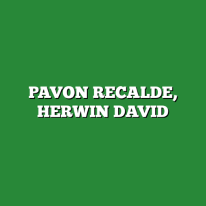 PAVON RECALDE, HERWIN DAVID