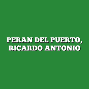 PERAN DEL PUERTO, RICARDO ANTONIO