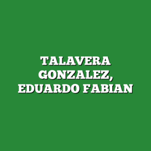 TALAVERA GONZALEZ, EDUARDO FABIAN