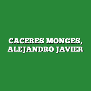 CACERES MONGES, ALEJANDRO JAVIER