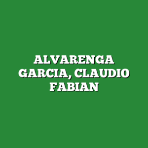 ALVARENGA GARCIA, CLAUDIO FABIAN