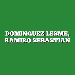 DOMINGUEZ LESME, RAMIRO SEBASTIAN